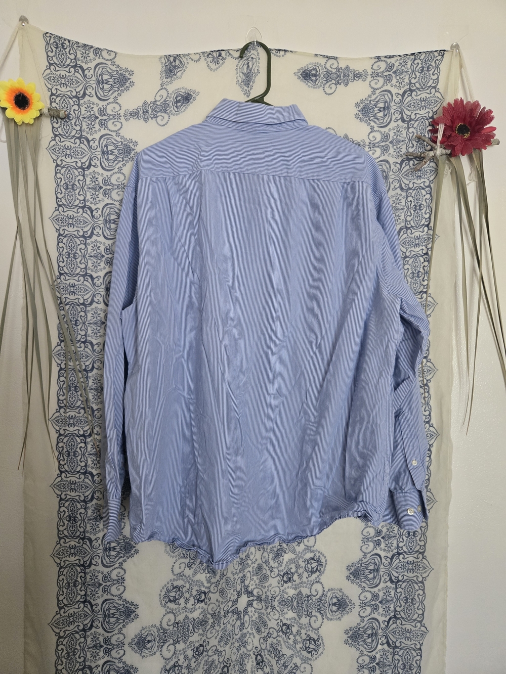 4/$15 Izod Boho Festival TikTok Shirt Into Skirt Light Blue Men's Button-Up - Picture 8 of 9